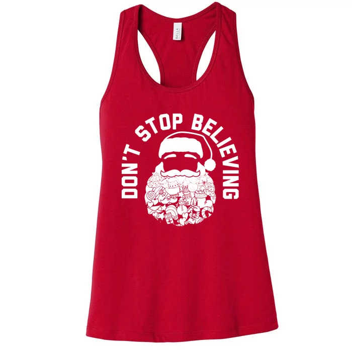 DonT Stop Believing Santa Women's Racerback Tank