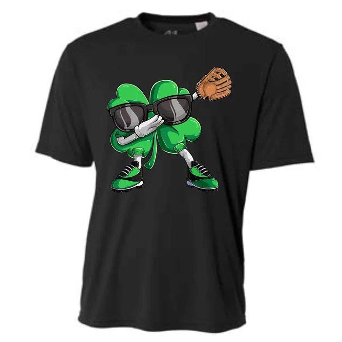 Dabbing Shamrock Baseball, St Patricks Day Cooling Performance Crew T-Shirt