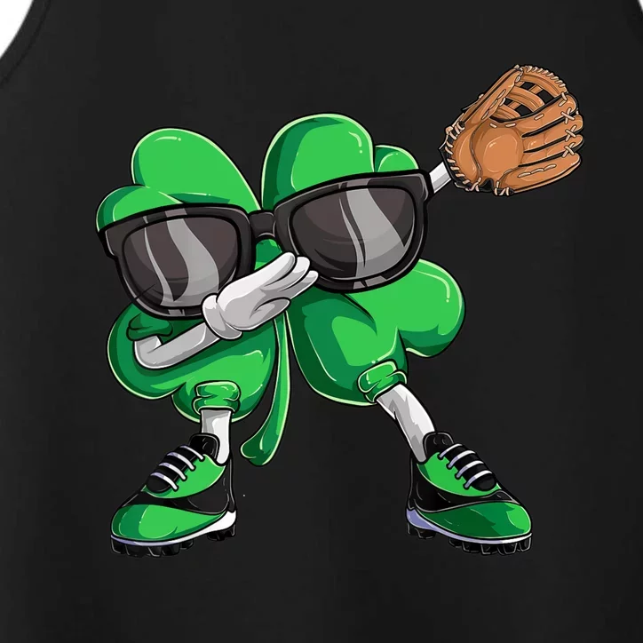 Dabbing Shamrock Baseball, St Patricks Day Performance Tank