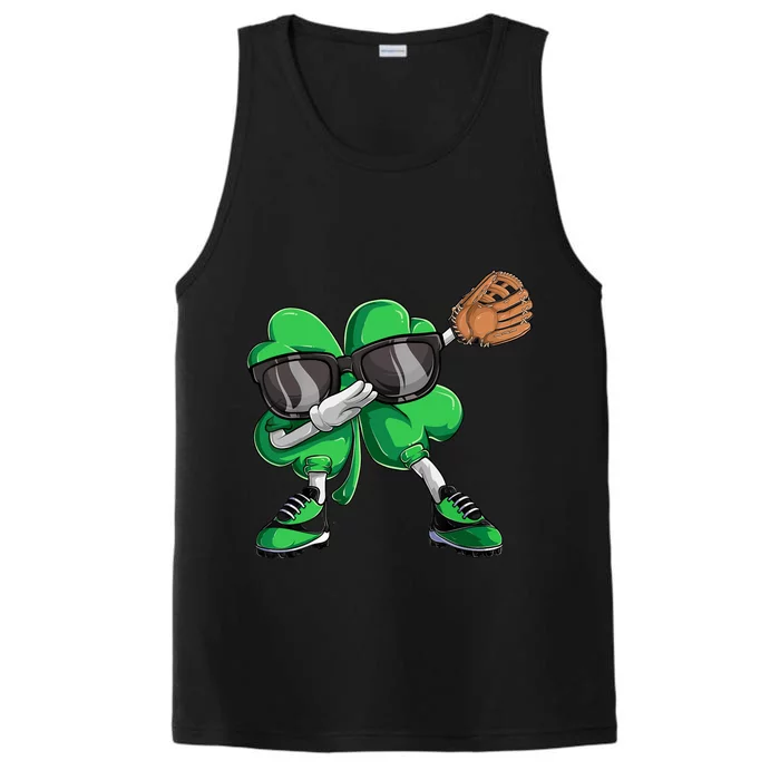 Dabbing Shamrock Baseball, St Patricks Day Performance Tank