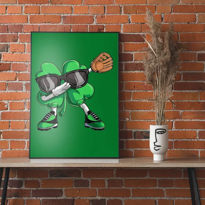 Dabbing Shamrock Baseball, St Patricks Day Poster