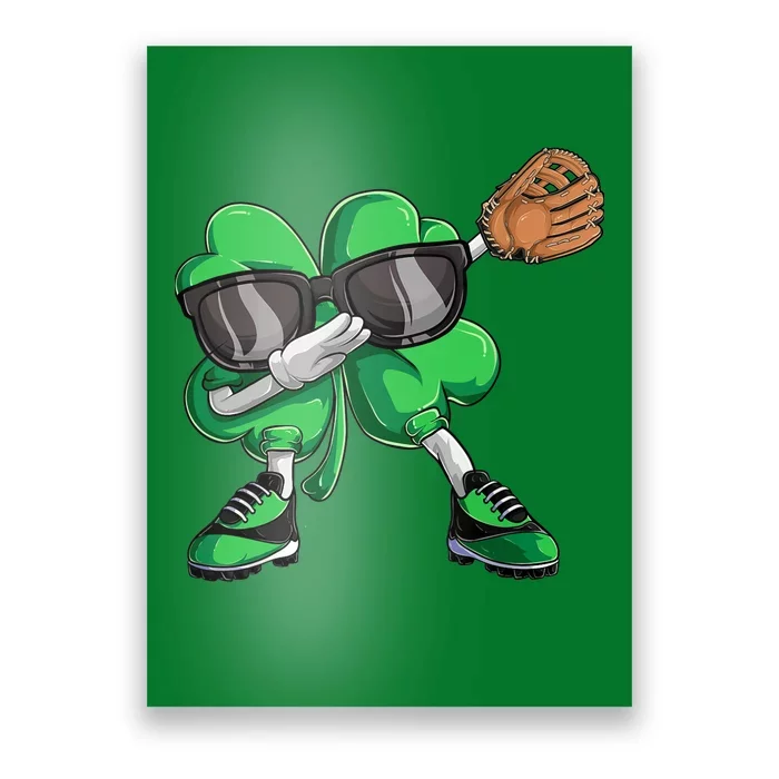 Dabbing Shamrock Baseball, St Patricks Day Poster