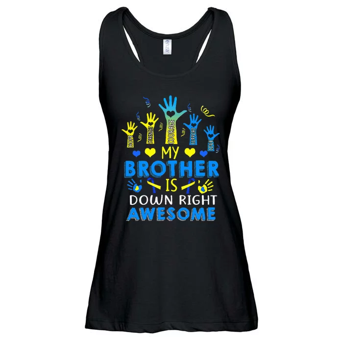 Down Syndrome Brother Sibling Gifts Down Right Awesome Ladies Essential Flowy Tank