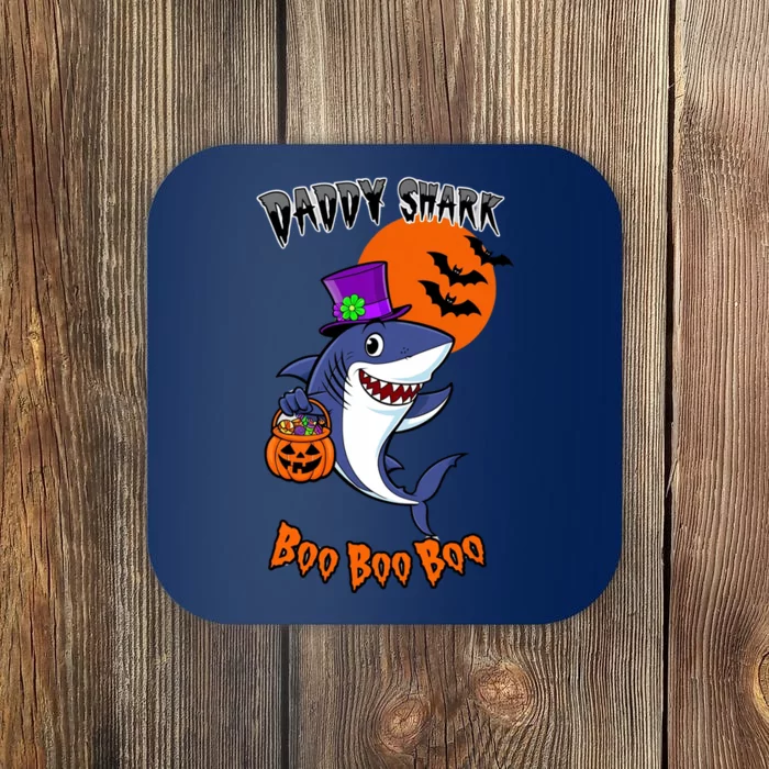 Daddy Shark Boo Boo Boo Funny Family Shark Halloween Coaster