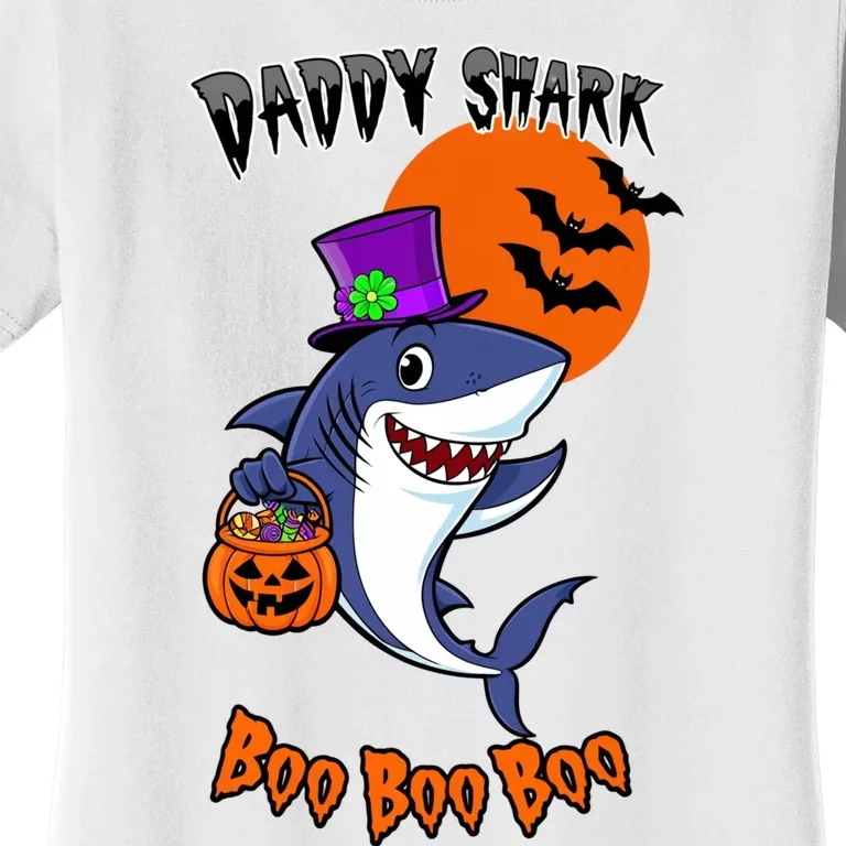 Daddy Shark Boo Boo Boo Funny Family Shark Halloween Women's T-Shirt