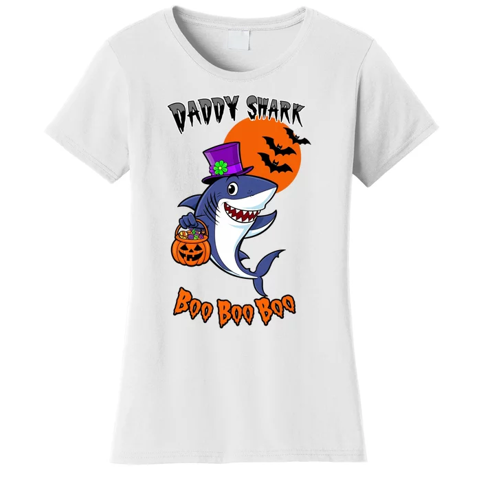 Daddy Shark Boo Boo Boo Funny Family Shark Halloween Women's T-Shirt