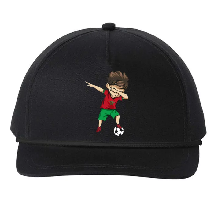 Dabbing Soccer Boy Morocco Jersey Moroccan Football Snapback Five-Panel Rope Hat