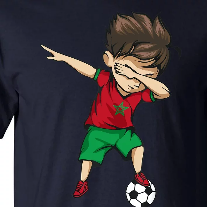 Dabbing Soccer Boy Morocco Jersey Moroccan Football Tall T-Shirt