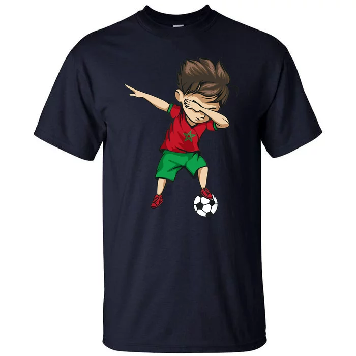 Dabbing Soccer Boy Morocco Jersey Moroccan Football Tall T-Shirt