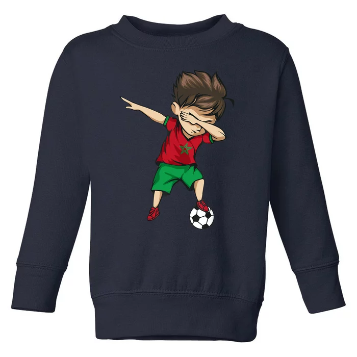 Dabbing Soccer Boy Morocco Jersey Moroccan Football Toddler Sweatshirt