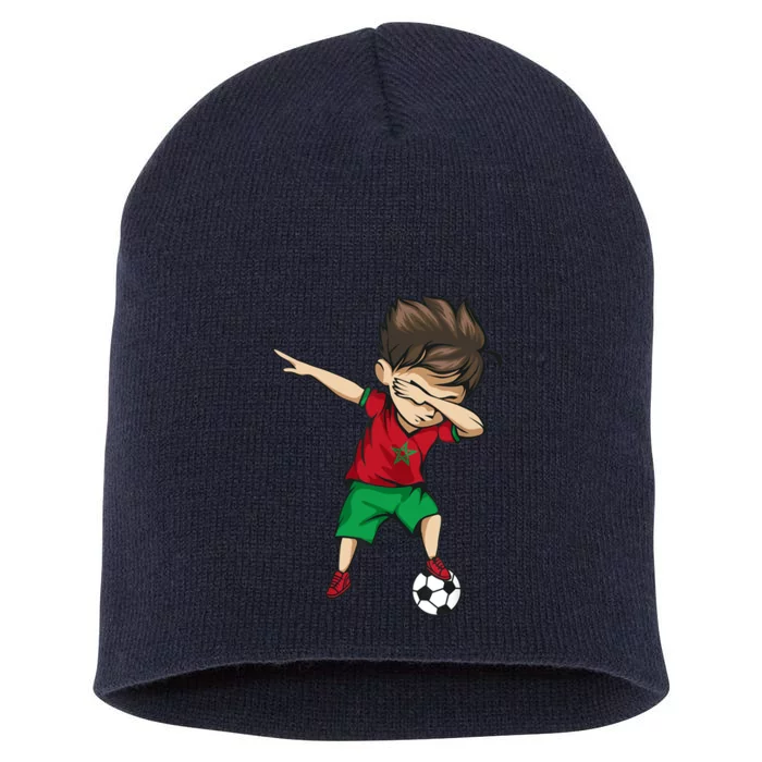 Dabbing Soccer Boy Morocco Jersey Moroccan Football Short Acrylic Beanie