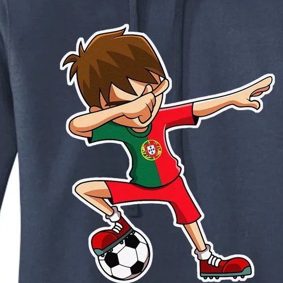 Dabbing Soccer Boy Portugal Jersey Portuguese Dab Gift Women's Pullover Hoodie