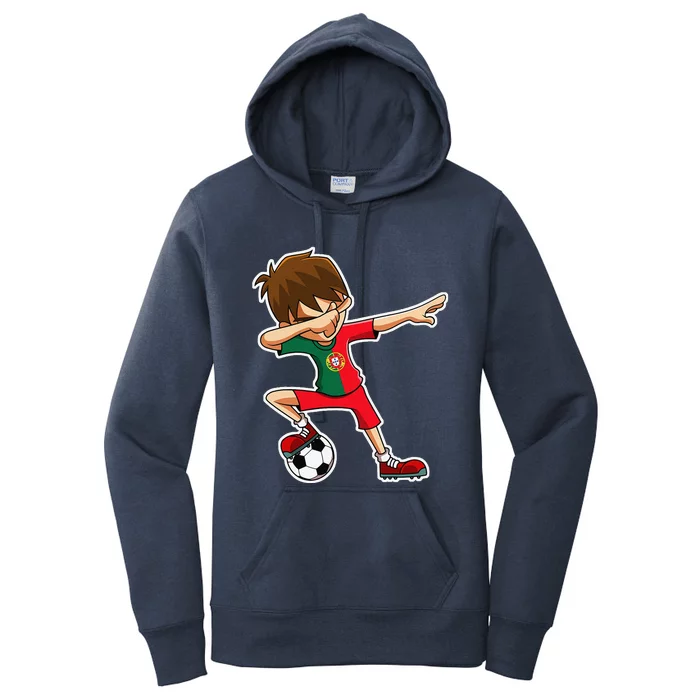 Dabbing Soccer Boy Portugal Jersey Portuguese Dab Gift Women's Pullover Hoodie