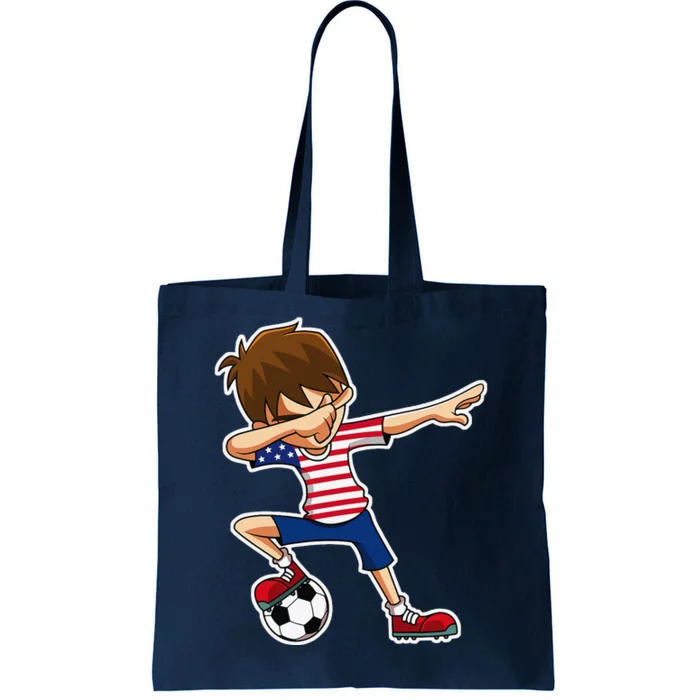 Dabbing Soccer Boy Usa United States Tote Bag