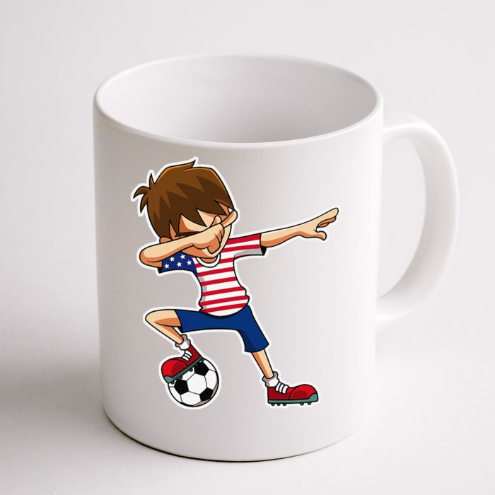 Dabbing Soccer Boy Usa United States Front & Back Coffee Mug