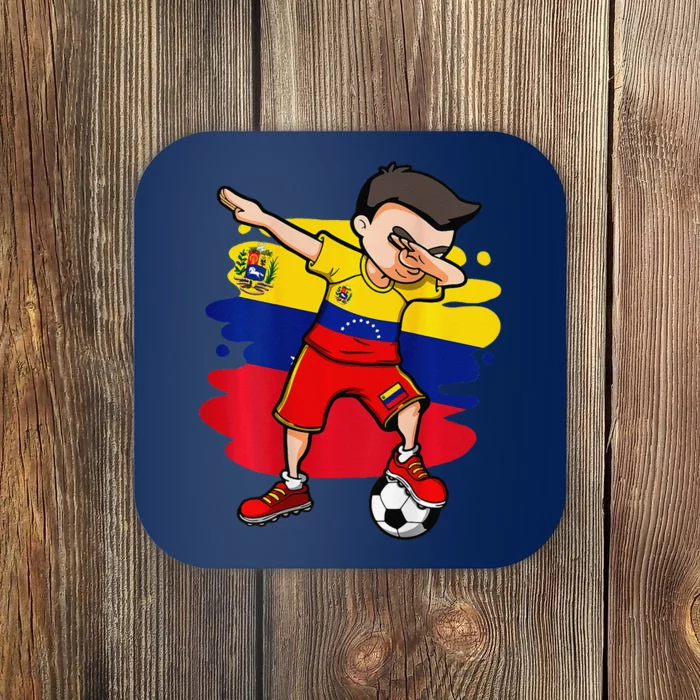 Dabbing Soccer Boy Venezuela Jersey Venezuelan Football Fans Coaster