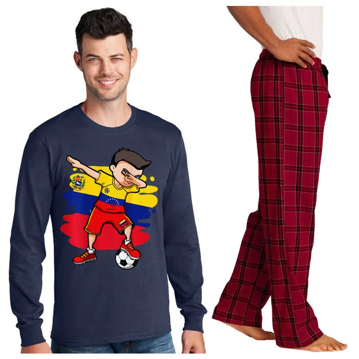 Dabbing Soccer Boy Venezuela Jersey Venezuelan Football Fans Long Sleeve Pajama Set