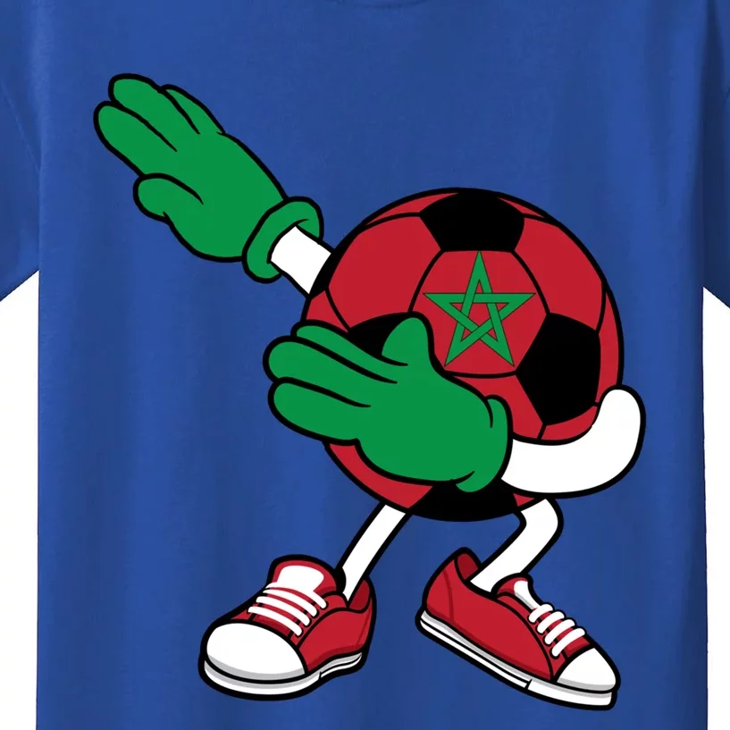 Dabbing Soccer Ball Morocco Gift Moroccan Football Soccer Cute Gift Kids T-Shirt