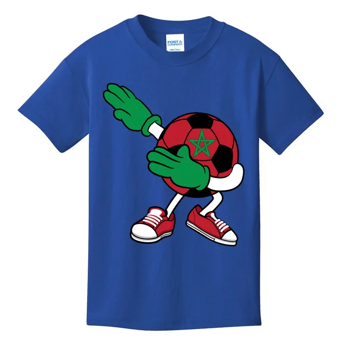 Dabbing Soccer Ball Morocco Gift Moroccan Football Soccer Cute Gift Kids T-Shirt