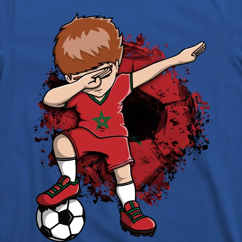 Dabbing Soccer Boy Gift Morocco Jersey Moroccan Football Fans Cool Gift T-Shirt