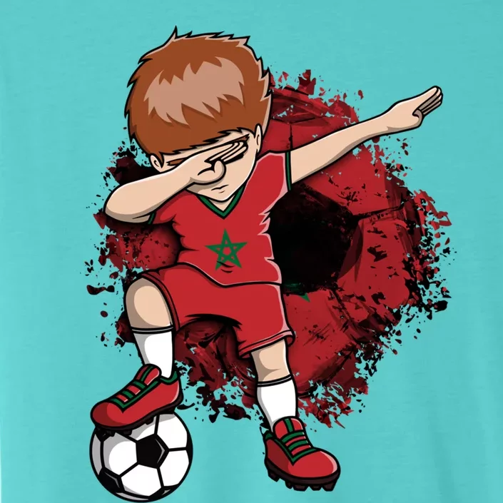 Dabbing Soccer Boy Gift Morocco Jersey Moroccan Football Fans Cool Gift ChromaSoft Performance T-Shirt