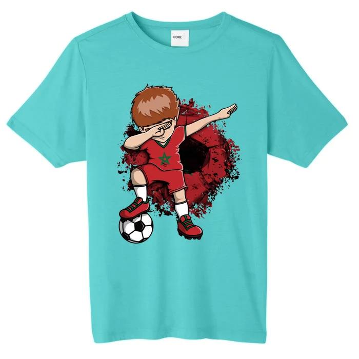 Dabbing Soccer Boy Gift Morocco Jersey Moroccan Football Fans Cool Gift ChromaSoft Performance T-Shirt