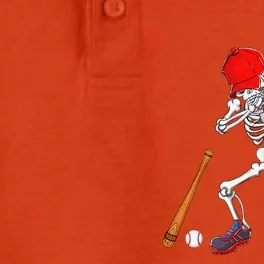 Dabbing Skeleton Baseball Halloween Costume Gift Dry Zone Grid Performance Polo