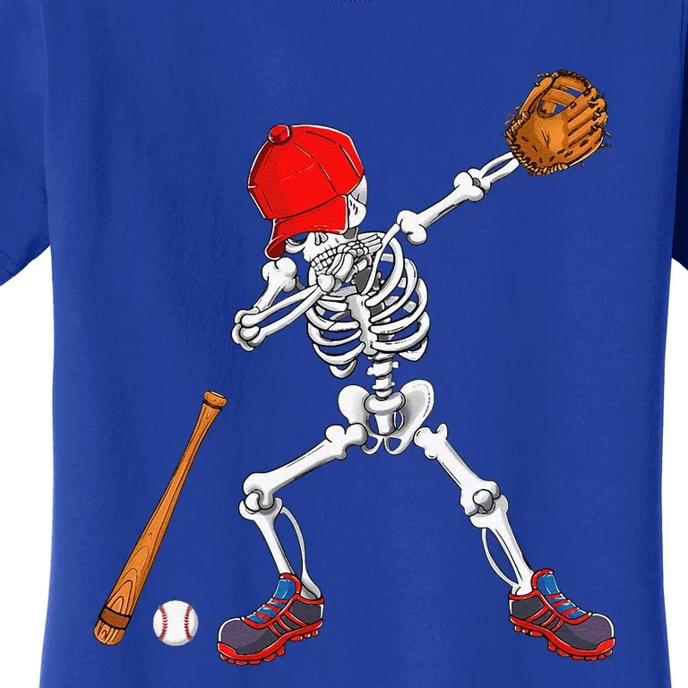 Dabbing Skeleton Baseball Halloween Costume Gift Women's T-Shirt