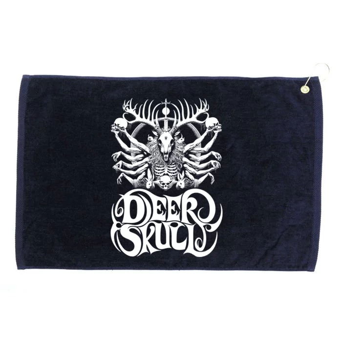 Deer Skull Band Merch Baphomet Wendigo White Design Grommeted Golf Towel