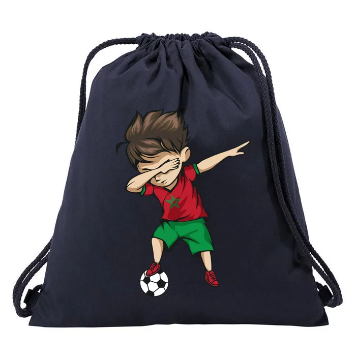 Dabbing Soccer Boy Morocco Cool Gift Moroccan Football Soccer Gift Drawstring Bag