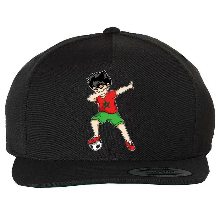 Dabbing Soccer Boy Morocco Football Cool Gift Moroccan Gift Funny Gift Wool Snapback Cap