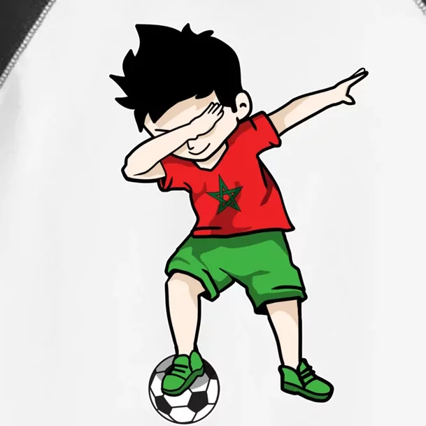 Dabbing Soccer Boy Morocco Football Funny Gift Moroccan Gift Toddler Fine Jersey T-Shirt