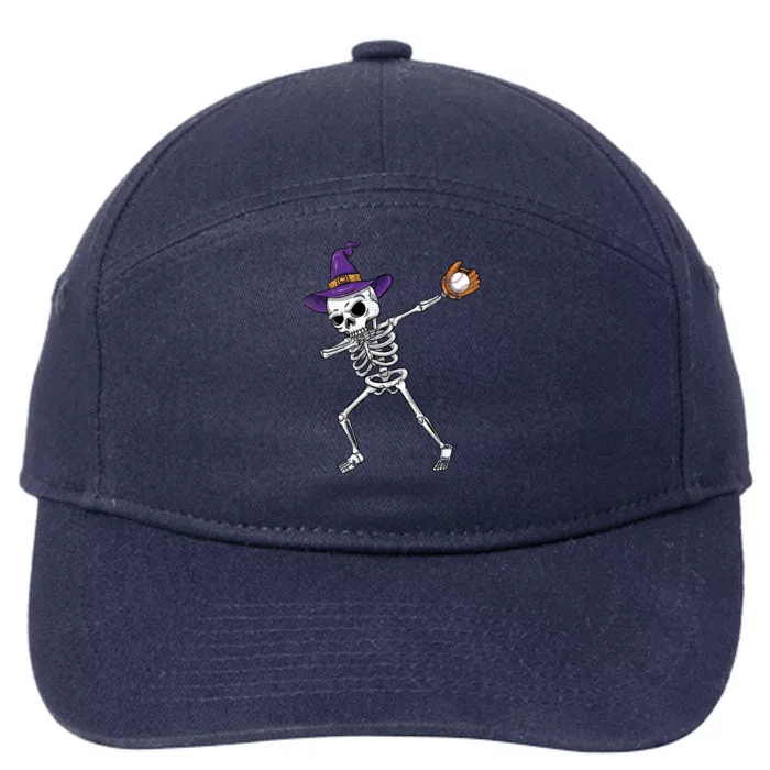 Dabbing Skeleton Baseball Witch Vintage Gift 7-Panel Snapback Hat