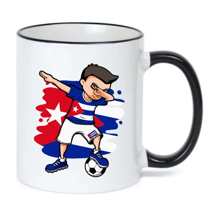 Dabbing Soccer Boy Cuba Jersey Cuban Football Fans Sport Black Color Changing Mug