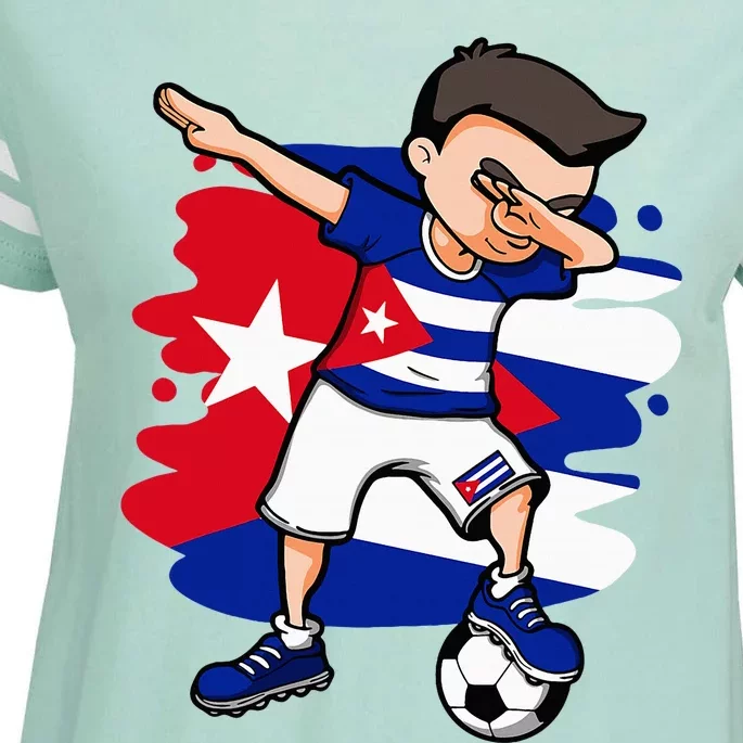 Dabbing Soccer Boy Cuba Jersey Cuban Football Fans Sport Enza Ladies Jersey Football T-Shirt