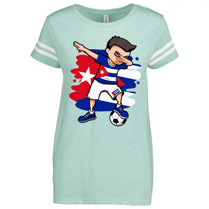 Dabbing Soccer Boy Cuba Jersey Cuban Football Fans Sport Enza Ladies Jersey Football T-Shirt