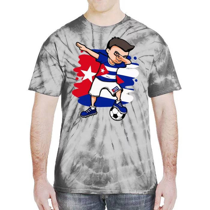 Dabbing Soccer Boy Cuba Jersey Cuban Football Fans Sport Tie-Dye T-Shirt