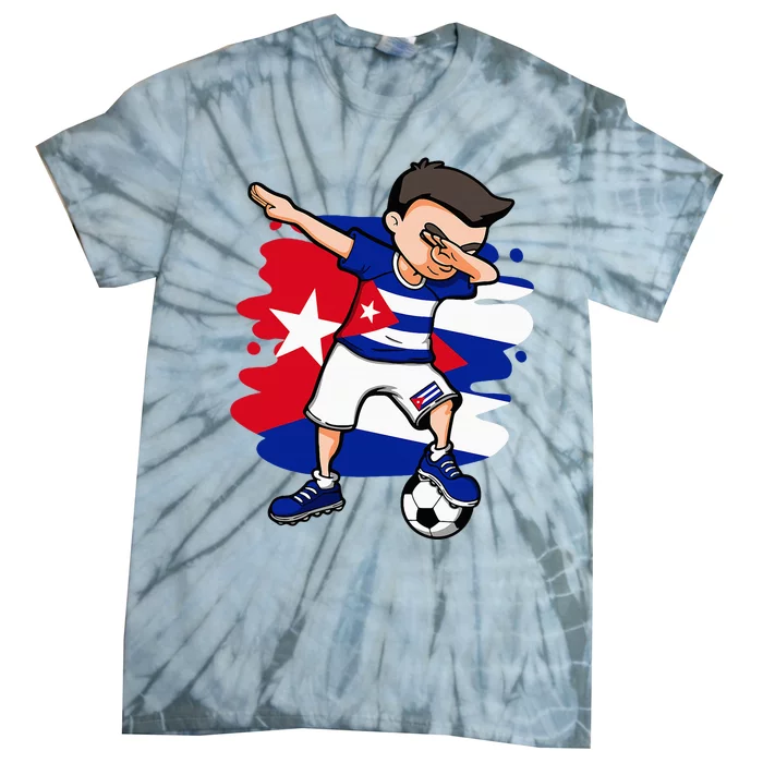 Dabbing Soccer Boy Cuba Jersey Cuban Football Fans Sport Tie-Dye T-Shirt