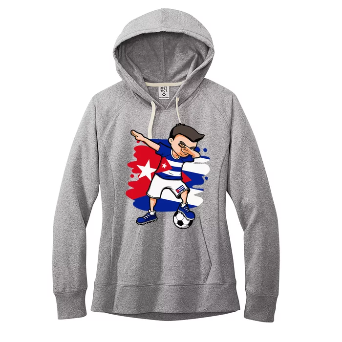 Dabbing Soccer Boy Cuba Jersey Cuban Football Fans Sport Women's Fleece Hoodie