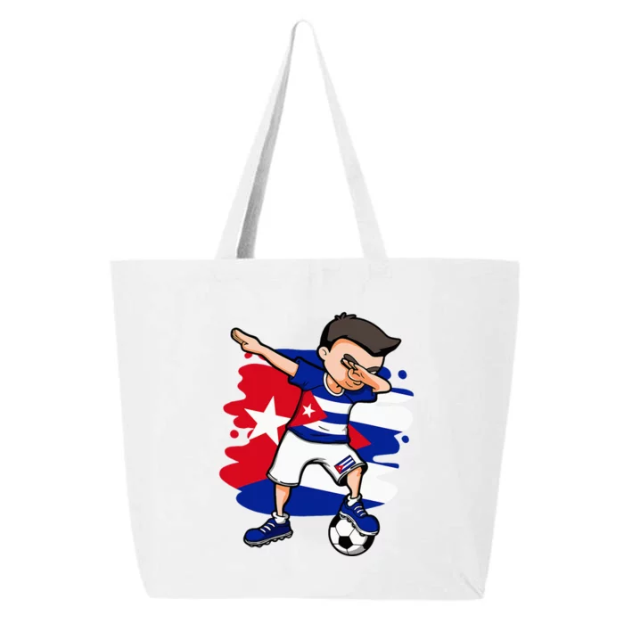 Dabbing Soccer Boy Cuba Jersey Cuban Football Fans Sport 25L Jumbo Tote