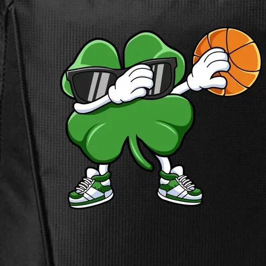 Dabbing Shamrock Basketball St Patricks Day Gift Meaningful Gift City Backpack