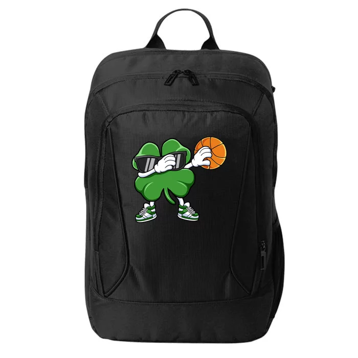 Dabbing Shamrock Basketball St Patricks Day Gift Meaningful Gift City Backpack