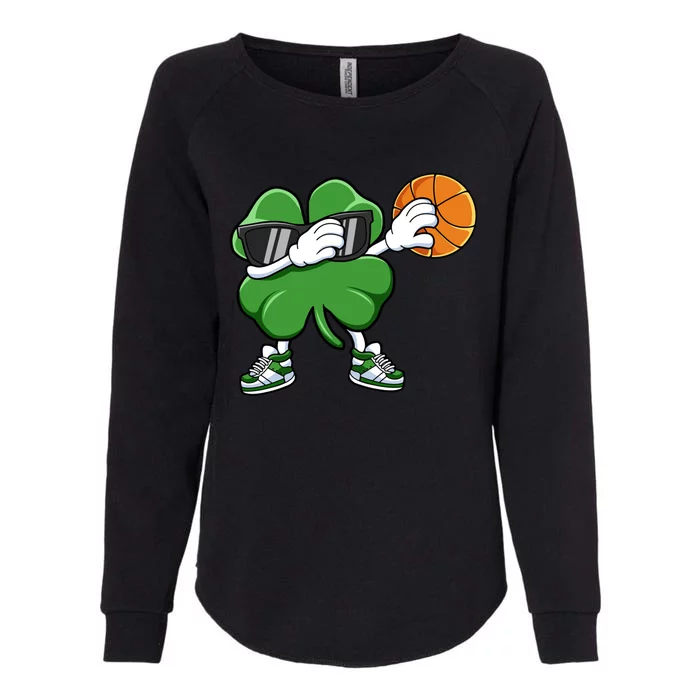 Dabbing Shamrock Basketball St Patricks Day Gift Meaningful Gift Womens California Wash Sweatshirt