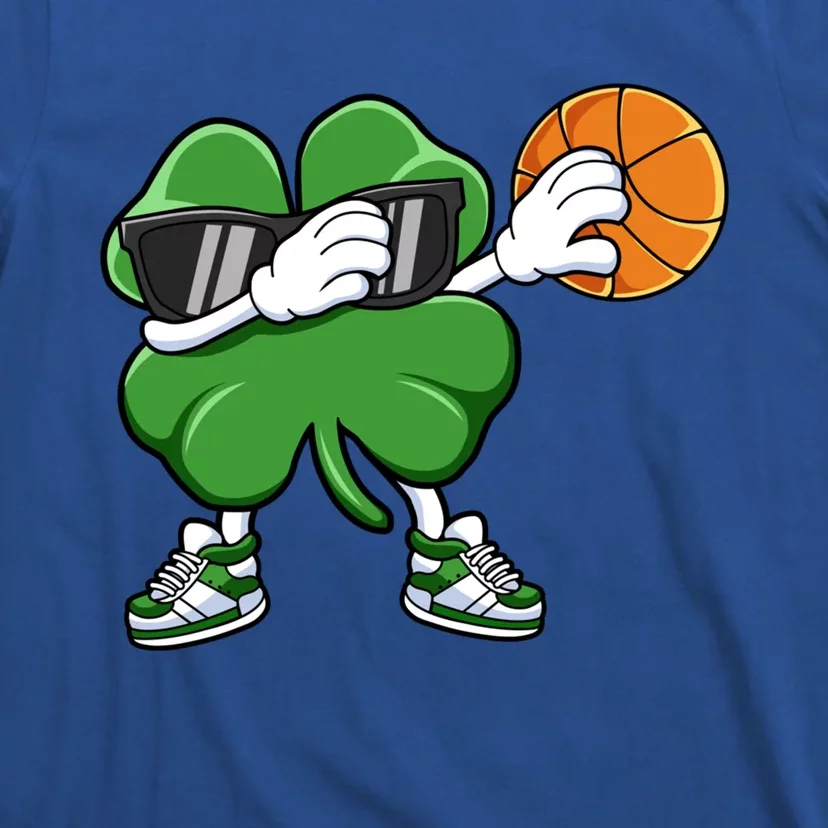 Dabbing Shamrock Basketball St Patricks Day Gift Meaningful Gift T-Shirt