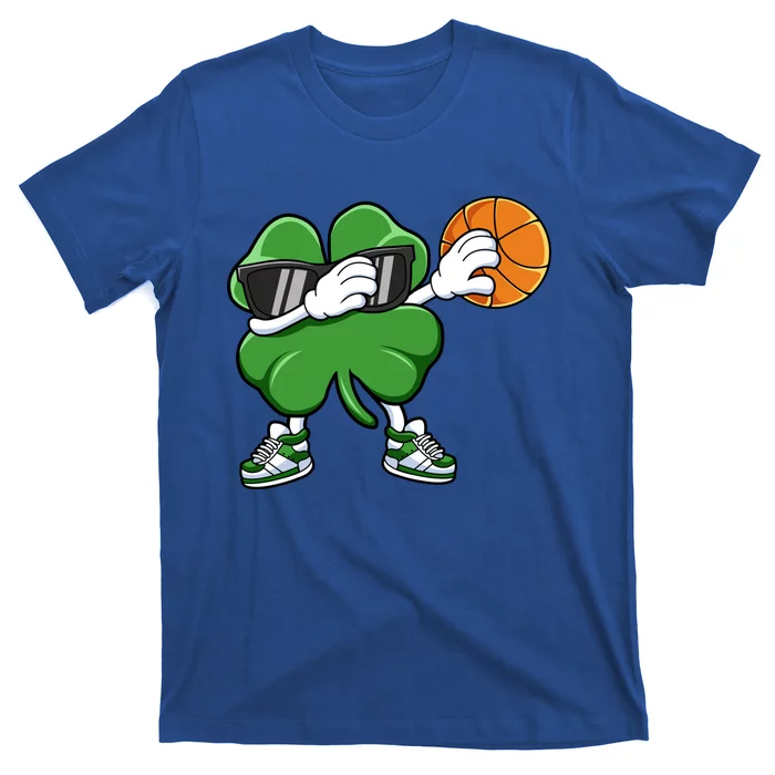 Dabbing Shamrock Basketball St Patricks Day Gift Meaningful Gift T-Shirt