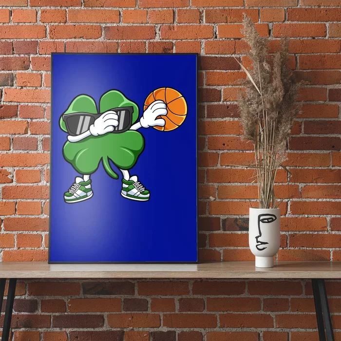 Dabbing Shamrock Basketball St Patricks Day Gift Meaningful Gift Poster