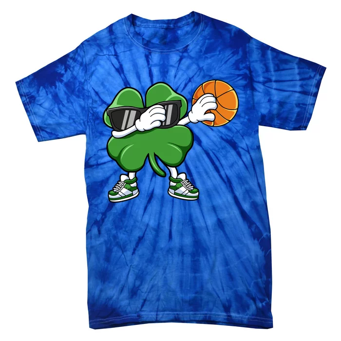 Dabbing Shamrock Basketball St Patricks Day Gift Meaningful Gift Tie-Dye T-Shirt