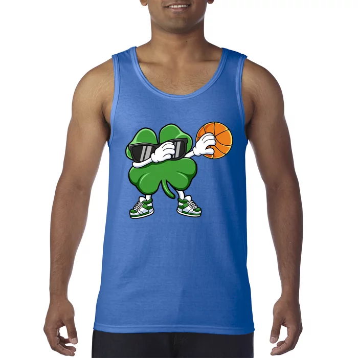 Dabbing Shamrock Basketball St Patricks Day Gift Meaningful Gift Tank Top