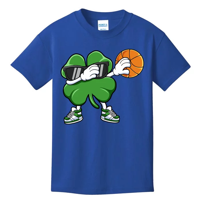 Dabbing Shamrock Basketball St Patricks Day Gift Meaningful Gift Kids T-Shirt