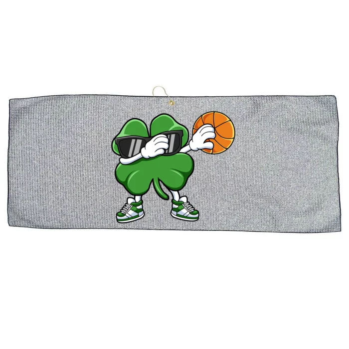 Dabbing Shamrock Basketball St Patricks Day Gift Meaningful Gift Large Microfiber Waffle Golf Towel